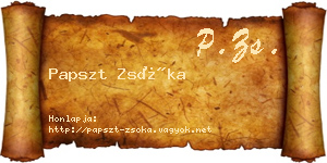 Papszt Zsóka névjegykártya